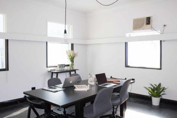 Clean the office with a spray bottle or other device