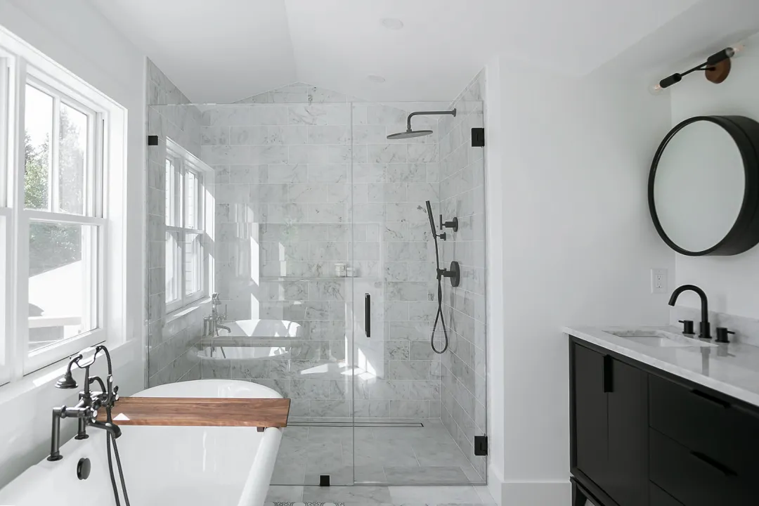 Emergency inspection for shower leaking into ceiling below in GTA
